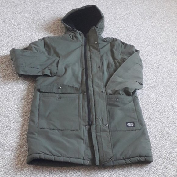 New Men's Fleece-lined Olive-green Winter Parka. - Picture 6 of 12